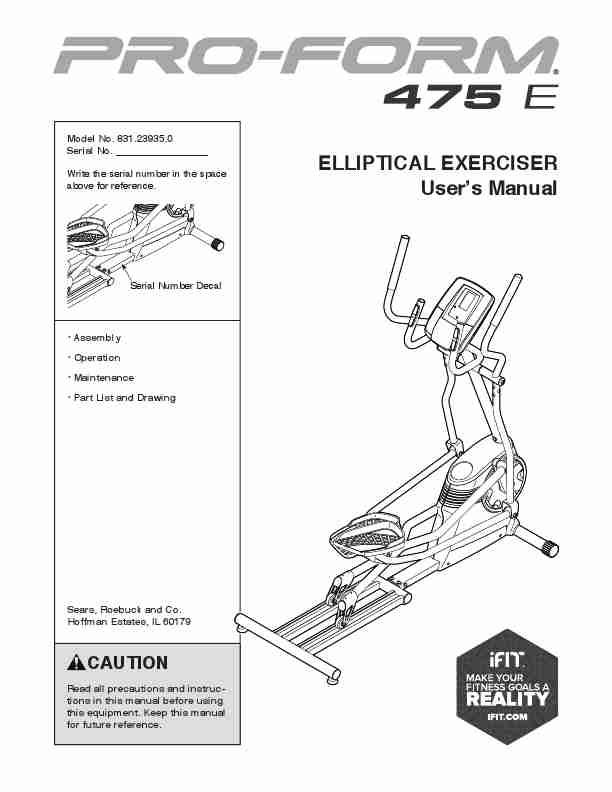ProForm Elliptical Trainer 831_23935_0-page_pdf